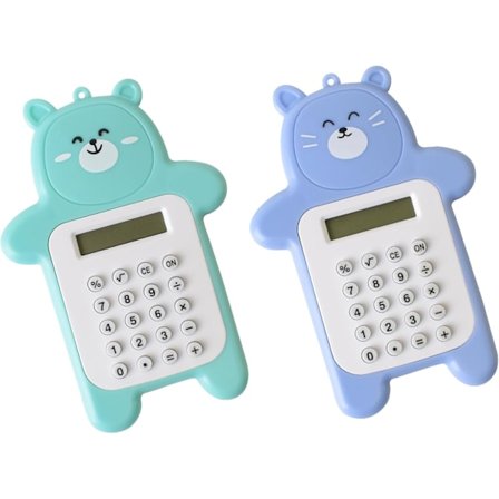 2 stk Bærbar Kalkulator Søt Bjørn Stil 8 Siffer Kalkulator Mini Tegneserie Kalkulator