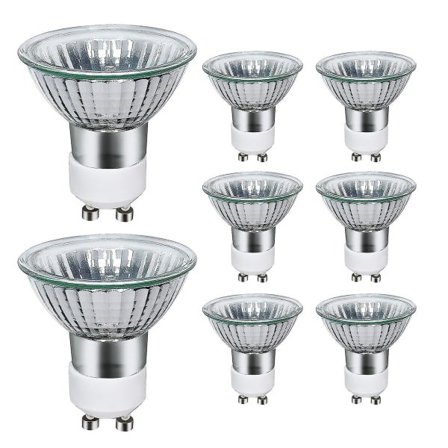 8-pak Gu10 halogenpære 50w, 220v Gu10 halogen spotlight 2800k varm farve