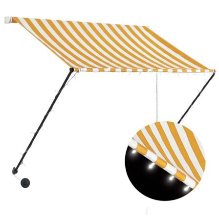 Vidaxl Markis Med Led 100x150 Cm Gul Och Vit Gul