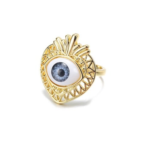Rostfritt stål Blå Evil Eye Ringar För Kvinnor Män Amulett Turkiska Smycken Moon Star Heart Justerbara Ringar aneis
