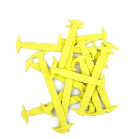 Slittålig Silikon Skosnören Gul 12-PACK