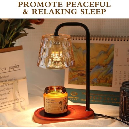 Dimbar Stearinljusvärmarelampa med Timer Elektrisk Stearinljusvärmare för Inredning Stearinljuslampavärmare (Svart)