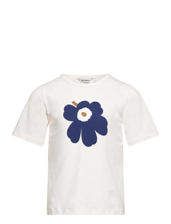 Marisole Unikko Placement Ii T-shirts Short-sleeved Hvit Marimekko*Betinget Tilbud