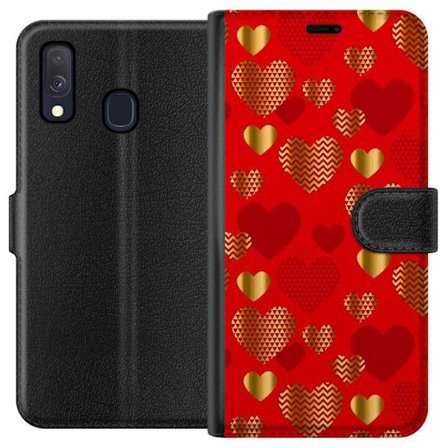 Kompatibelt Plånboksfodral till Samsung Samsung Galaxy A40 GoldenHearts