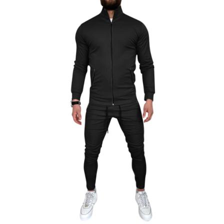 Sweatsuits För Män 2-delad Casual Comfy Dräkter Black S