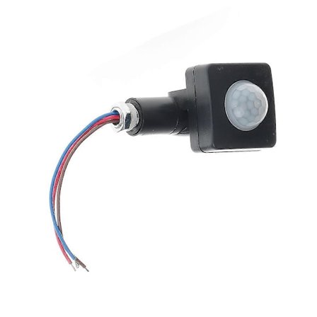 AC85-265V IP65 Bevegelsessensor Justerbar PIR Bryter Ultratynn LED Lys PIR Utendørs Bevegelsessensor Detektor, 10mm Svart