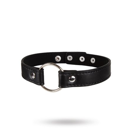 Sustainable Pleasure: Choker Collar with Decorative Ring - Black - Sexleker Vuxen: Rollespill