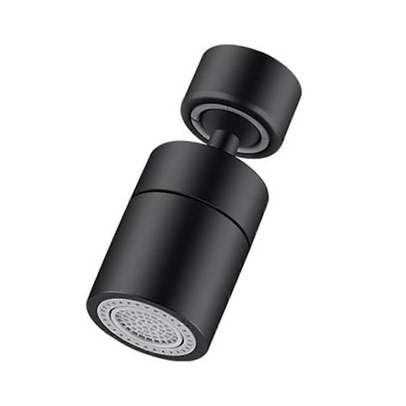 Køkkenarmatur Sprayhoved Filter Justerbar Roterende Stænkvandsbeskyttelse Hane Dyse Bobler Køkkenvask Armatur Sort B