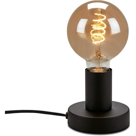 Retro sänglampa med kabelbrytare, E27-sockel, max 10 watt, vintage bordslampa, lampa, skrivbordslampa svart