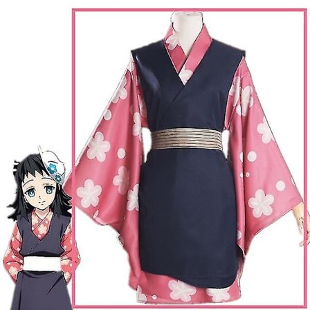Demon Slayer Kimetsu No Yaiba Makomo Full Set Cosplay Kostym Uniform Festdräkt Anime Kimono Halloween Carnival 2023 Ny