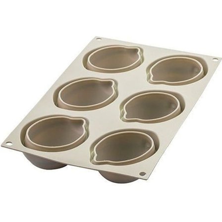 Silikoneform - SILIKOMART - 6 3D Citroner - Beige - Fleksibel - Varmebestandig