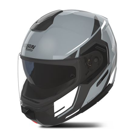 Modulaire Helm Nolan N90-3 06 Sincrono Grijs/Zwart/Wit glanzend L