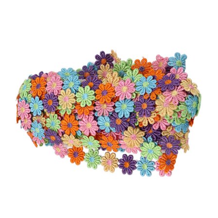 Blondekant Farverigt Levende Tusindfryd Mønster Bånd Scrapbooking Tilbehør til Tøj Armbånd