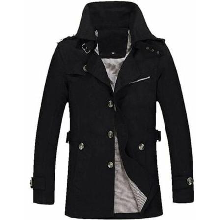 Ny herrkappa vinterparka varm jacka klassisk casual kappa trench ytterkläder slim lång trench knappar rockar jacka slim fi