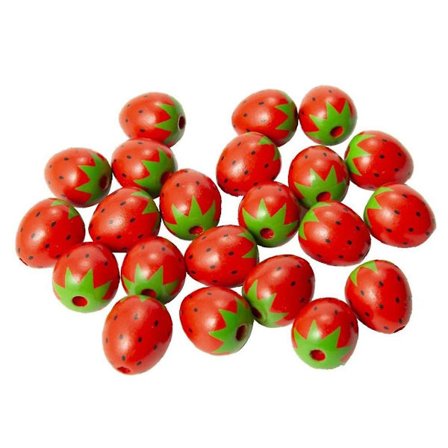 Polymerleireperler 20 stk Jordbær Frukt Håndlagde Perler Til Jenter Smykkeproduksjon Diy Armbånd Halskjede Ørepynt