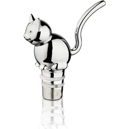 Sjove vinkorke i rustfrit stål, genanvendelige katteformede vinkorke til drikkevarer og øl, bedste gaver til vinelskere