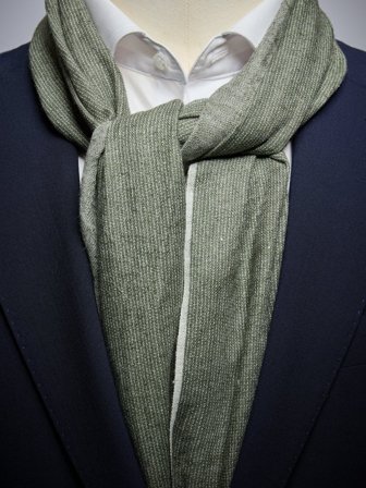 John Henric Men's Grüner Schal Leinen Size Onesize