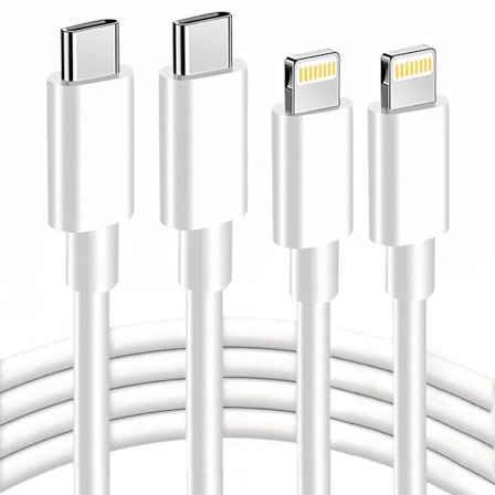 (2st) iPhone Laddare 5/6/7/8/X/11/12/13/14 PRO MAX C till Lightning Kabel 1 meter