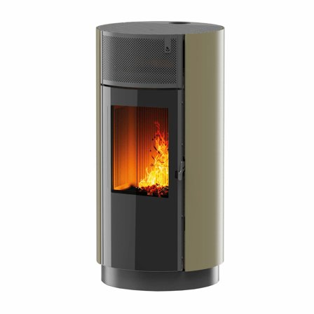 Stufa a pellet Girolami Round 9 8 kW ad aria WiFi - Verde