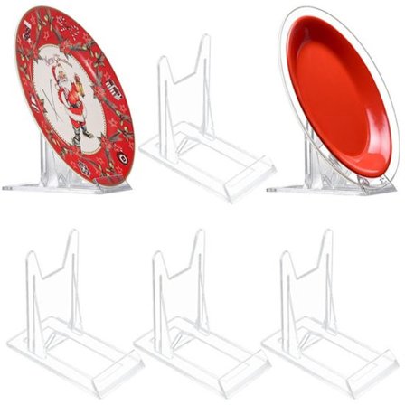 ING Tallerkenstativ - 6 stk. - Tallerken display stativ - Transparent