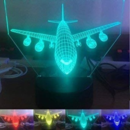 3D Flygplan Nattlampa Illusion Nattlampa 7 Co