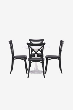 Venture Home - Spisegruppe Danburi med 4 spisebordsstole Crosett - Sort - Spisegrupper - Fra Homeroom