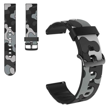 20 mm universal urrem med camouflage-tema - Sort Black