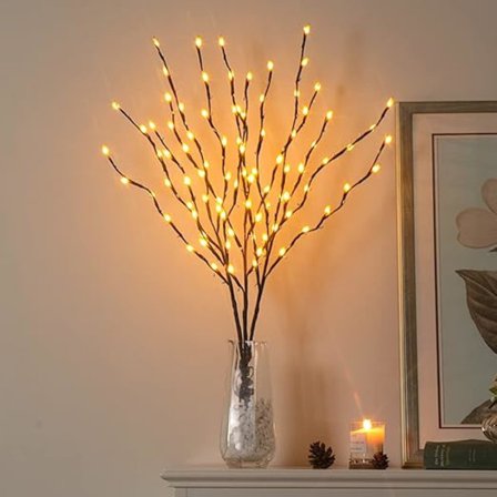 [LCS] Lys 77 cm 3PK kvistgrener med 90 LED-grenlys Vanntett adapter