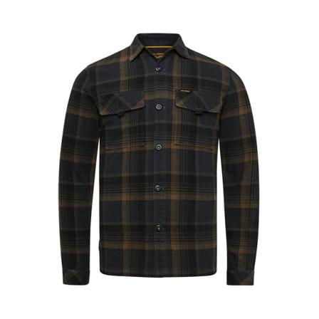 PME Legend, Overhemd- PME L/S Shirt Cotton Yarn Deyed Check Zwart, Heren, Maat:2XL,ruitpatroon