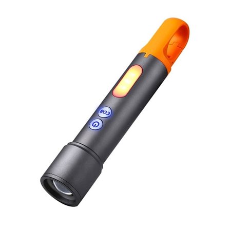 LED Lommelygte Teleskopisk Zoom Lommelygte SORT