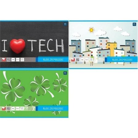 Blocknot - block med papper Interdruk Teknikblock A3 10k vit