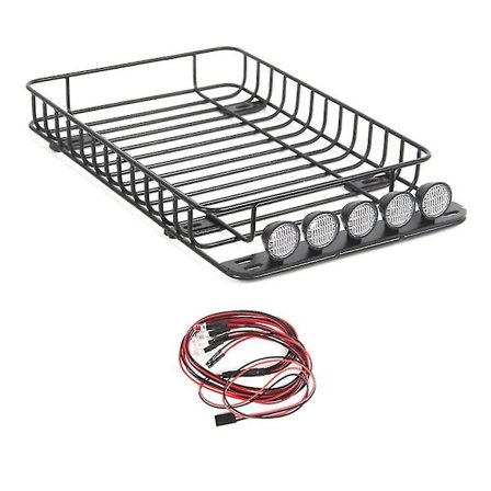 Metal tagbagagebærer med 5 LED-lys til 1/10 RC Crawler Car Traxxas