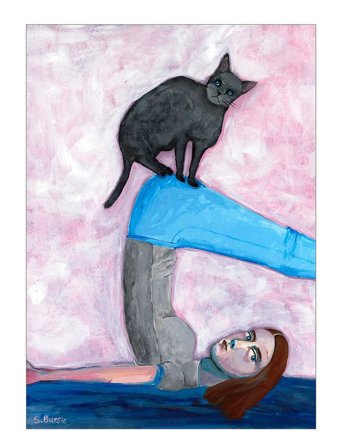Poster & Frame Sharyn Bursic - Yoga With My Cat - Multi/patterned - 50X70CM