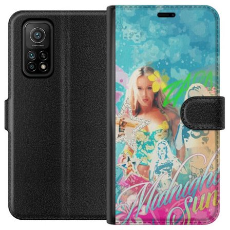 Kompatibel Tegnebogsetui til Xiaomi Mi 10T 5G Eventyrverden med Steve, Creeper og dyr i farverig blokgrafik