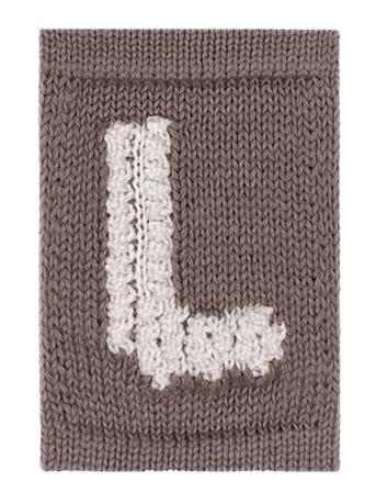 Knitted Letter L, Nature Beige Smallstuff