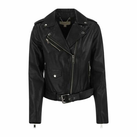Michael Kors Leather Jakke Sort, Dame