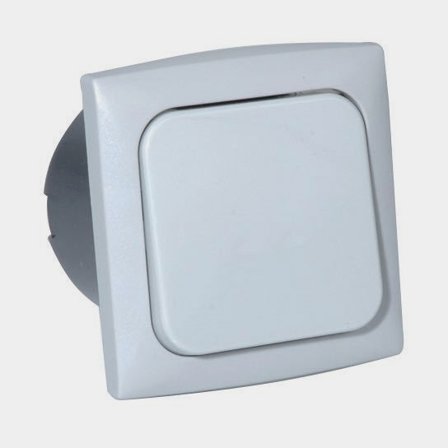 Brytare enstaka 220 V för inbyggnad komplett grå