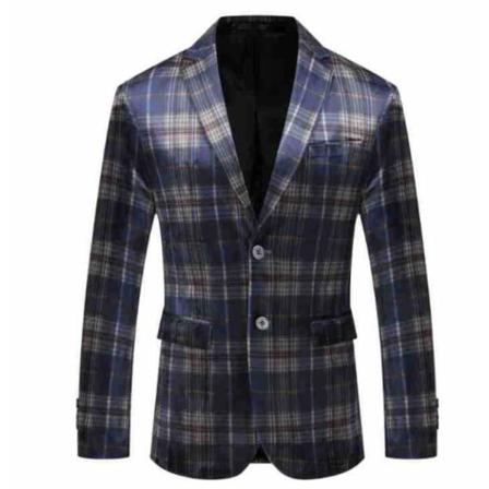 Chambray blazer för män Enkel och snygg Purple 58