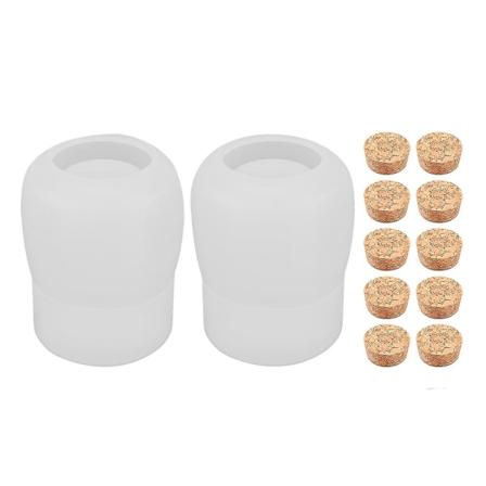 Hartsi Silikonipurkki Muotti Korkkiluukkujen kanssa, Säilytyspurkin Hartsi Muotit Yhteensopivat DIY Epoksi Valun käsityön kanssa, Säilytys