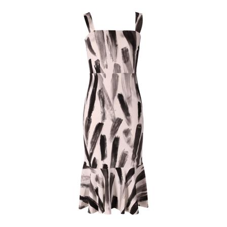 Dolce & Gabbana Pre-owned Pre-owned Sleeveless Fluted Kjole in Print Viscose inbo, Dame