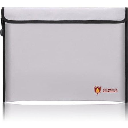 Brandsikker vandtæt dokumenttaske - Sikker lomme med lynlås til kontanter/værdigenstande