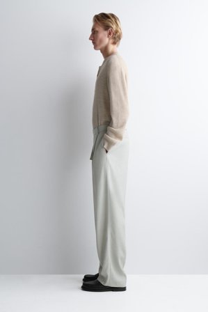 COS Homme Pantalon Ceinturé Large Décontracté En Lin in Vert