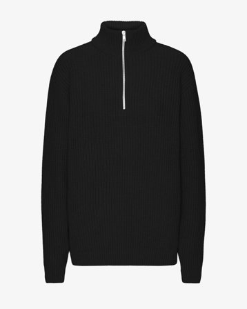 Merino Quarter Zip - Deep Black M