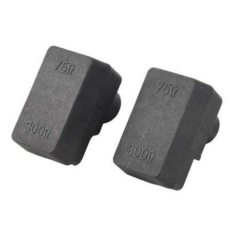 2 x Push-On Antenne Tilpasningsform 300/75 Ohm TV F Coax Adapter