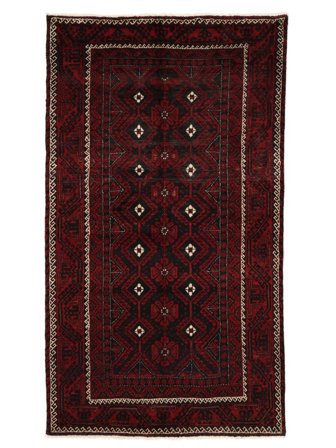 124X218 Tapis Baloutche Fine D'orient Noir/Rouge Foncé (Laine, Perse/Iran) Carpetvista