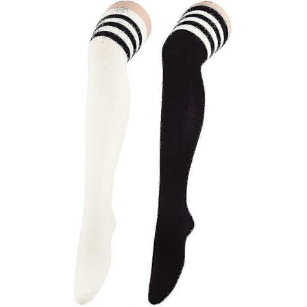 2 par dam Over Knee lårhöga strumpor Plus Size Tub Benvärmare Strumpa Bomull Botao