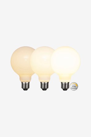 Star Trading - LED-PÆRE E27 G95 OPAQUE FILAMENT RA90 3-STEP - Hvid - Lyskilder & pærer - Fra Homeroom
