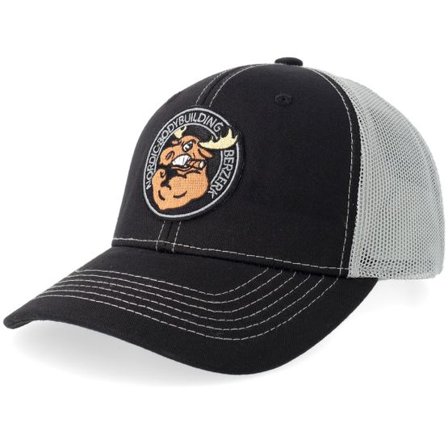 Berzerk - Svart trucker Keps - Jacked Moose Black Round Patch Black/Light Grey Trucker @ Hatstore