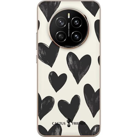 Kompatibel Mobilcover til Honor Honor Magic7 Cactus and Friends - Bold Black Love Pattern
