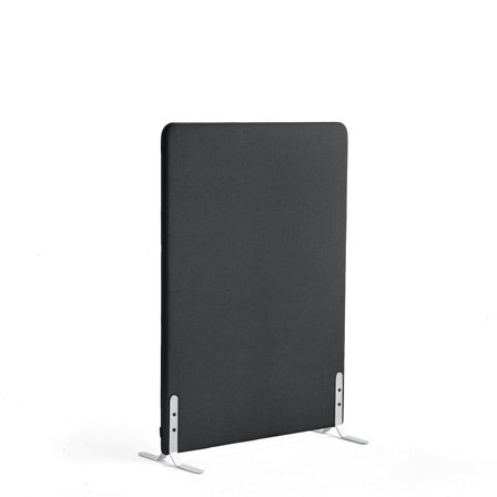 Floor screen ZONE, 1360x1000x46 mm, fabric Rivet, white legs, anthracite